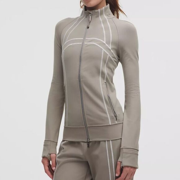 lululemon athletica Jackets & Blazers - NWT Lululemon | Define Track Jacket Athleisure Luon Warm Ash Grey/White Women 14